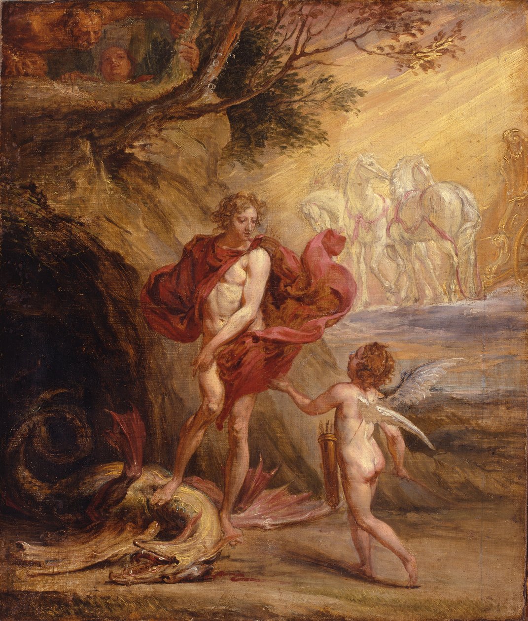 Apolo y Pitón (óleo sobre lienzo) de Jan Boeckhorst