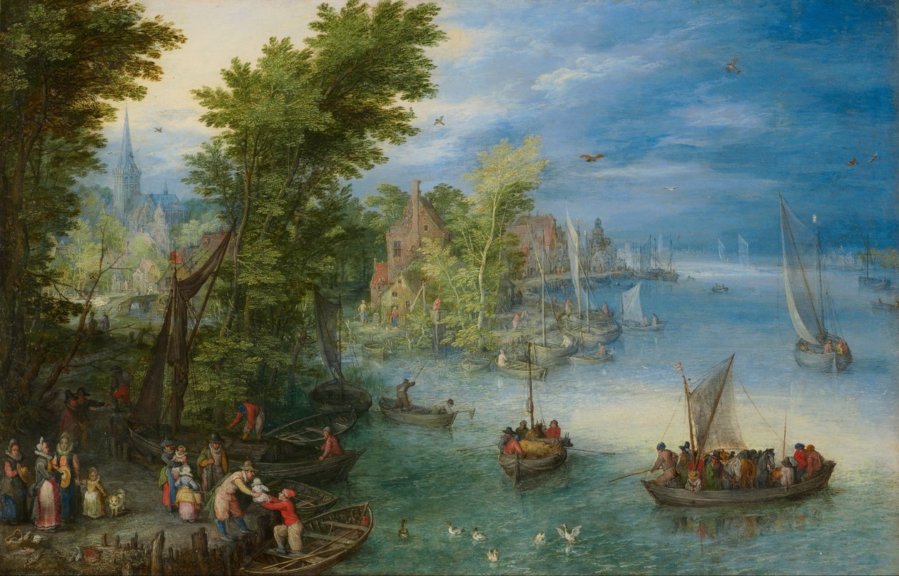 Paisaje fluvial de Jan Brueghel the Elder