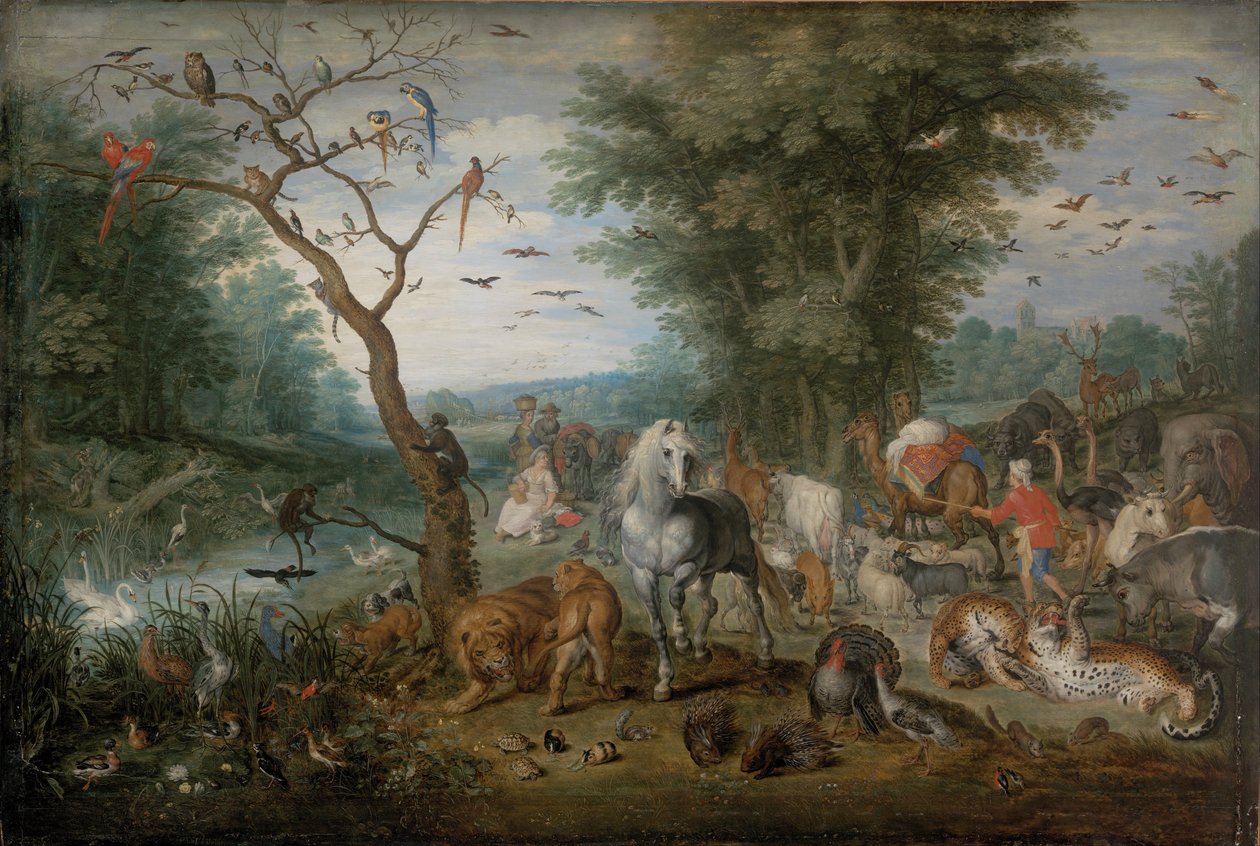 Paisaje paradisíaco con animales de Jan Brueghel the Younger