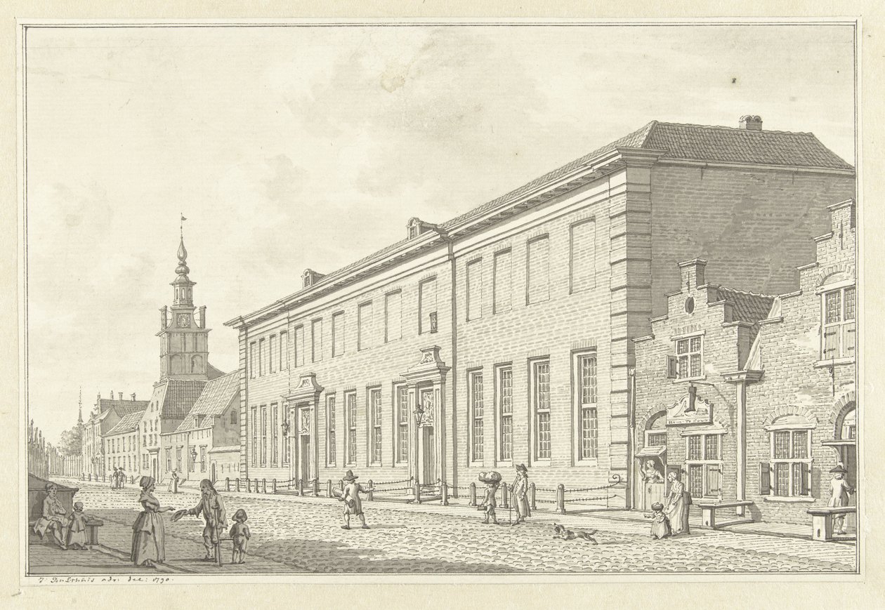Dolhuis, Gasthuis y Oudevrouwenhuis en Róterdam de Jan Bulthuis