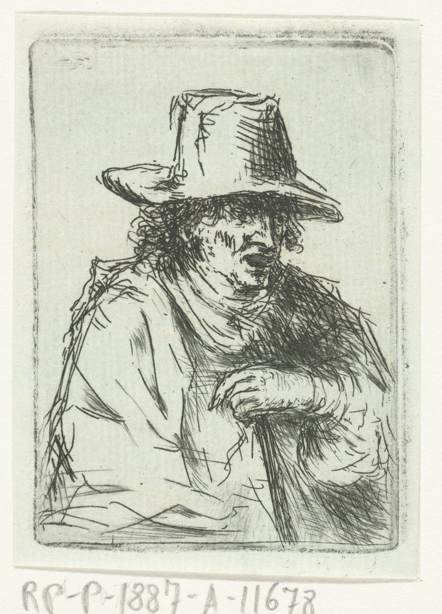 Hombre con sombrero de copa y bastón de Jan Chalon