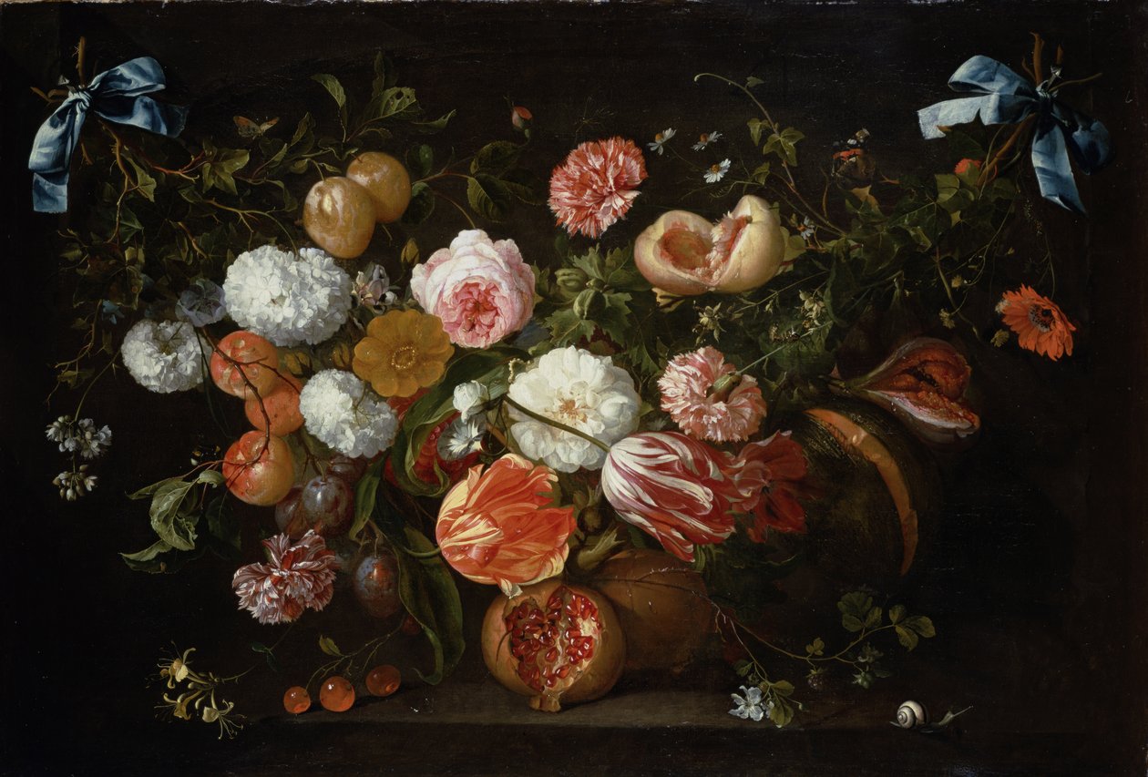 Una guirnalda de flores de Jan Davidsz de Heem