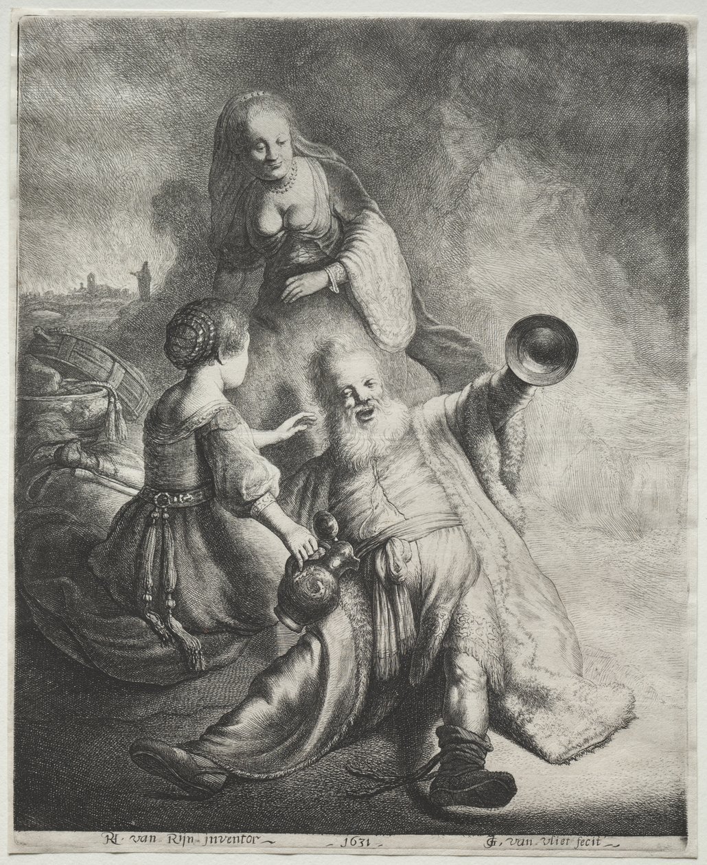 Lot and His Daughters de Jan Georg van Vliet
