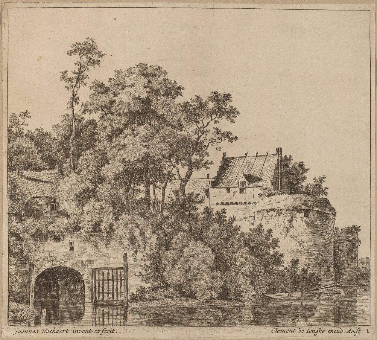 Pequeña ciudad (¿Puerta de la ciudad en Gorkum?) de Jan Hackaert
