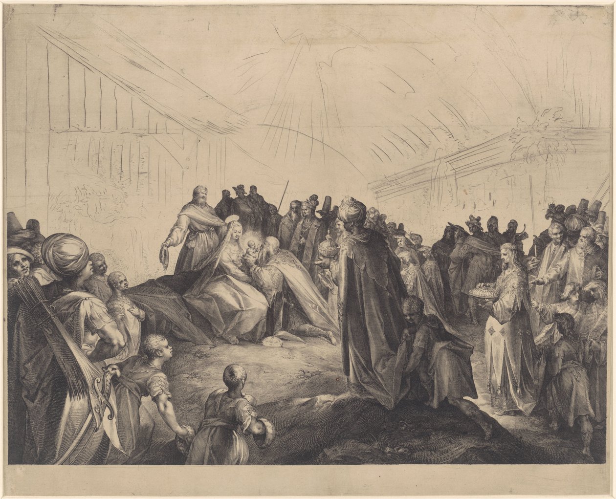 Adoración de los Reyes de Jan Harmensz. Muller