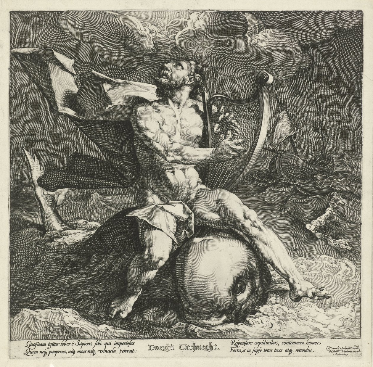 Arión en el delfín de Jan Harmensz. Muller