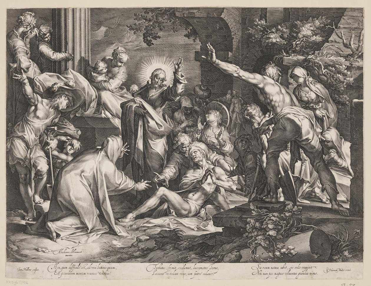 La resurrección de Lázaro de Jan Harmensz. Muller