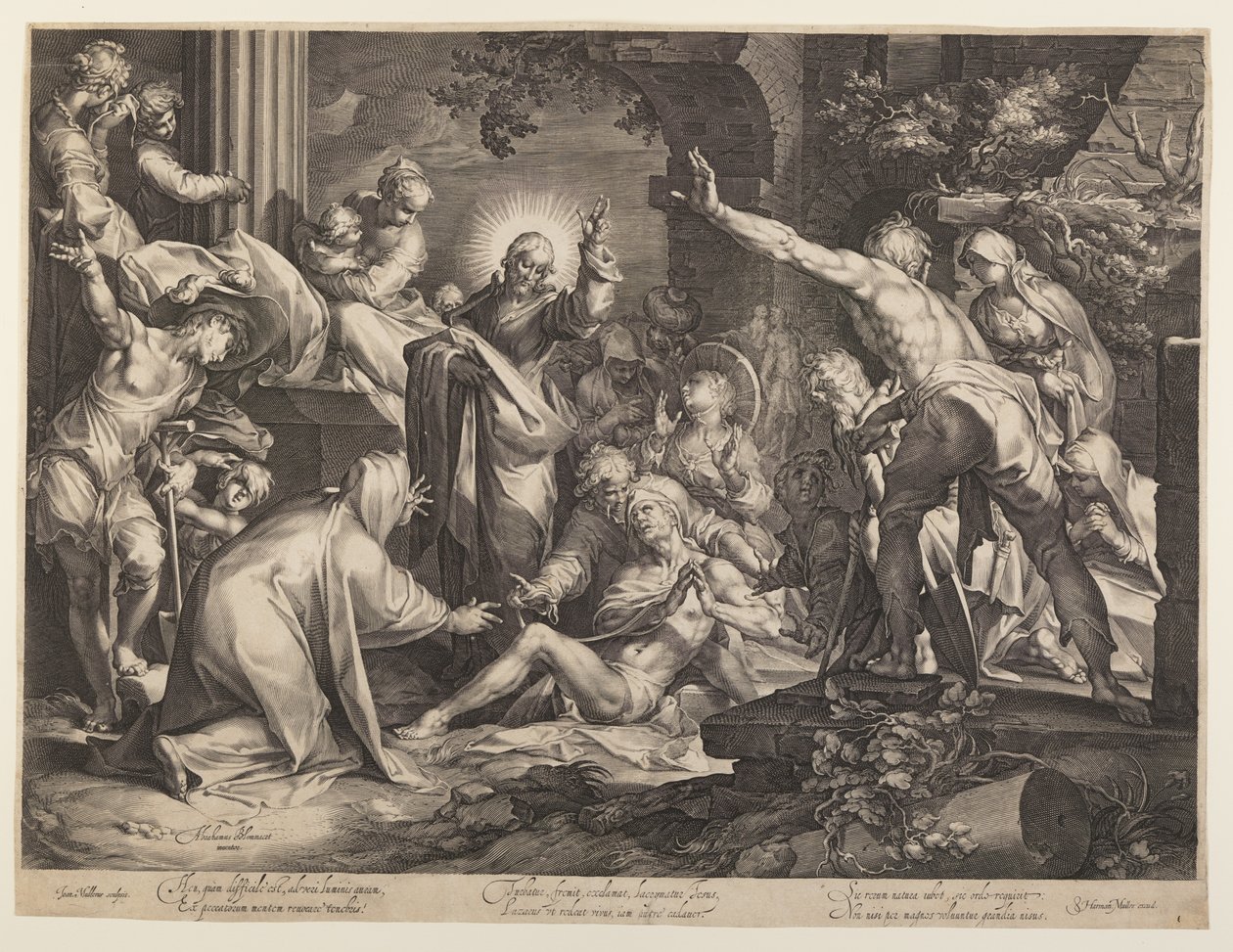 La resurrección de Lázaro de Jan Harmensz. Muller
