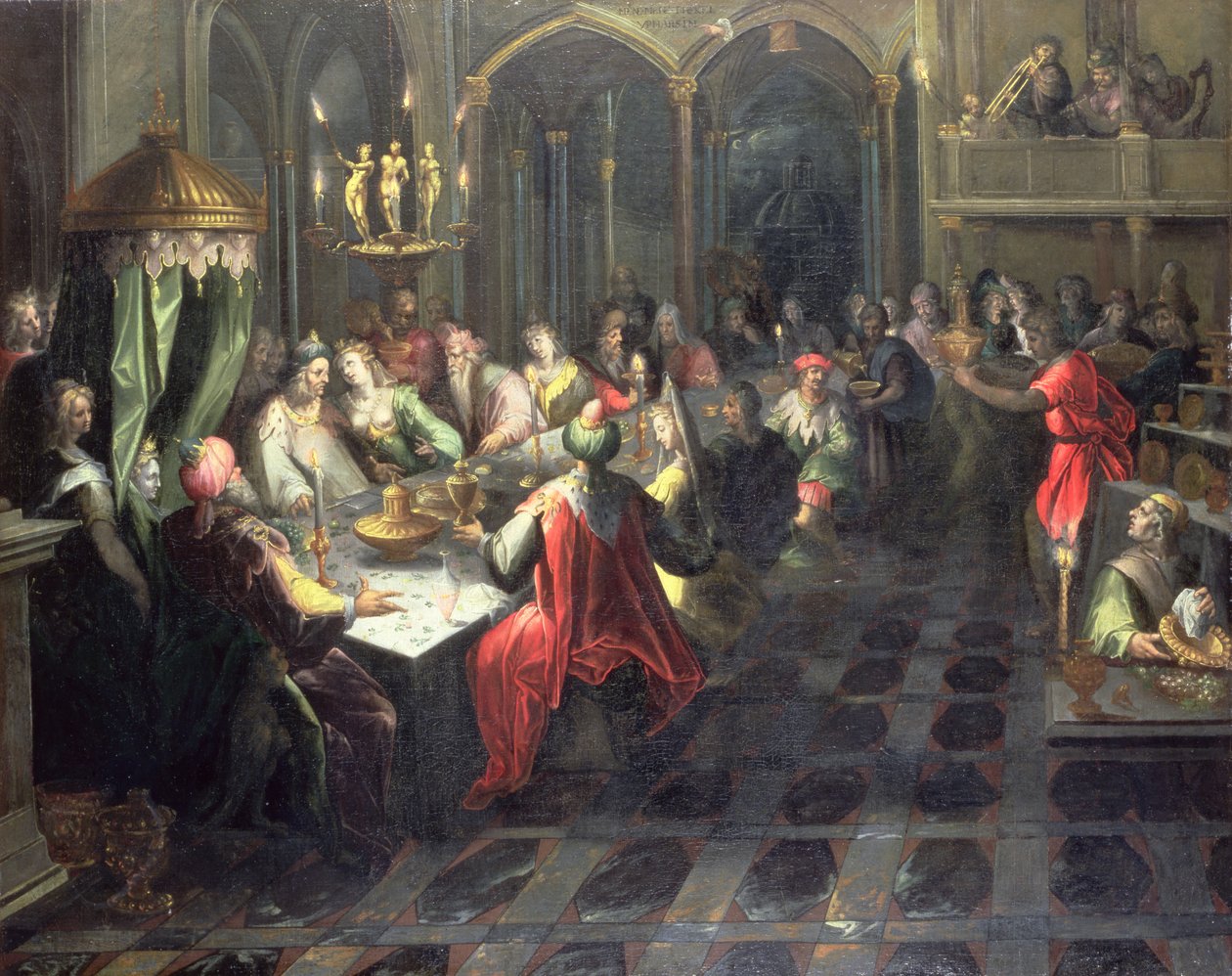El Banquete de Belsasar, c.1600 de Jan Harmensz. Mutter
