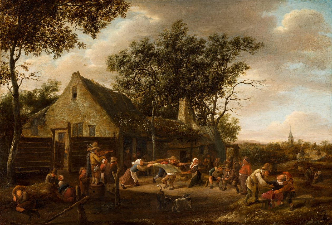 Campesinos bailando en una posada, c.1646-8 de Jan Havicksz. Steen