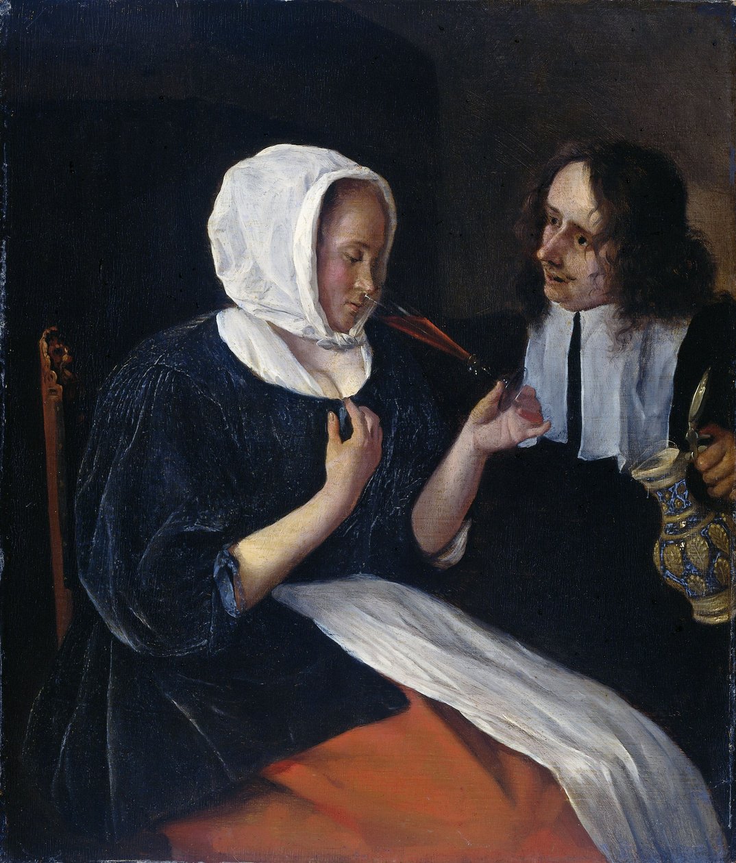 Una pareja bebiendo, 1660-79 de Jan Havickszoon Steen