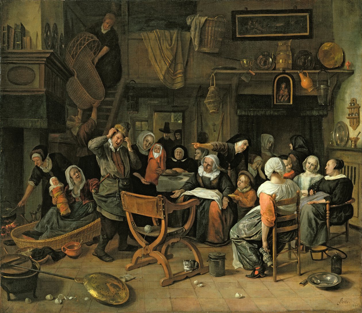 La fiesta del bautizo, 1668 de Jan Havickszoon Steen