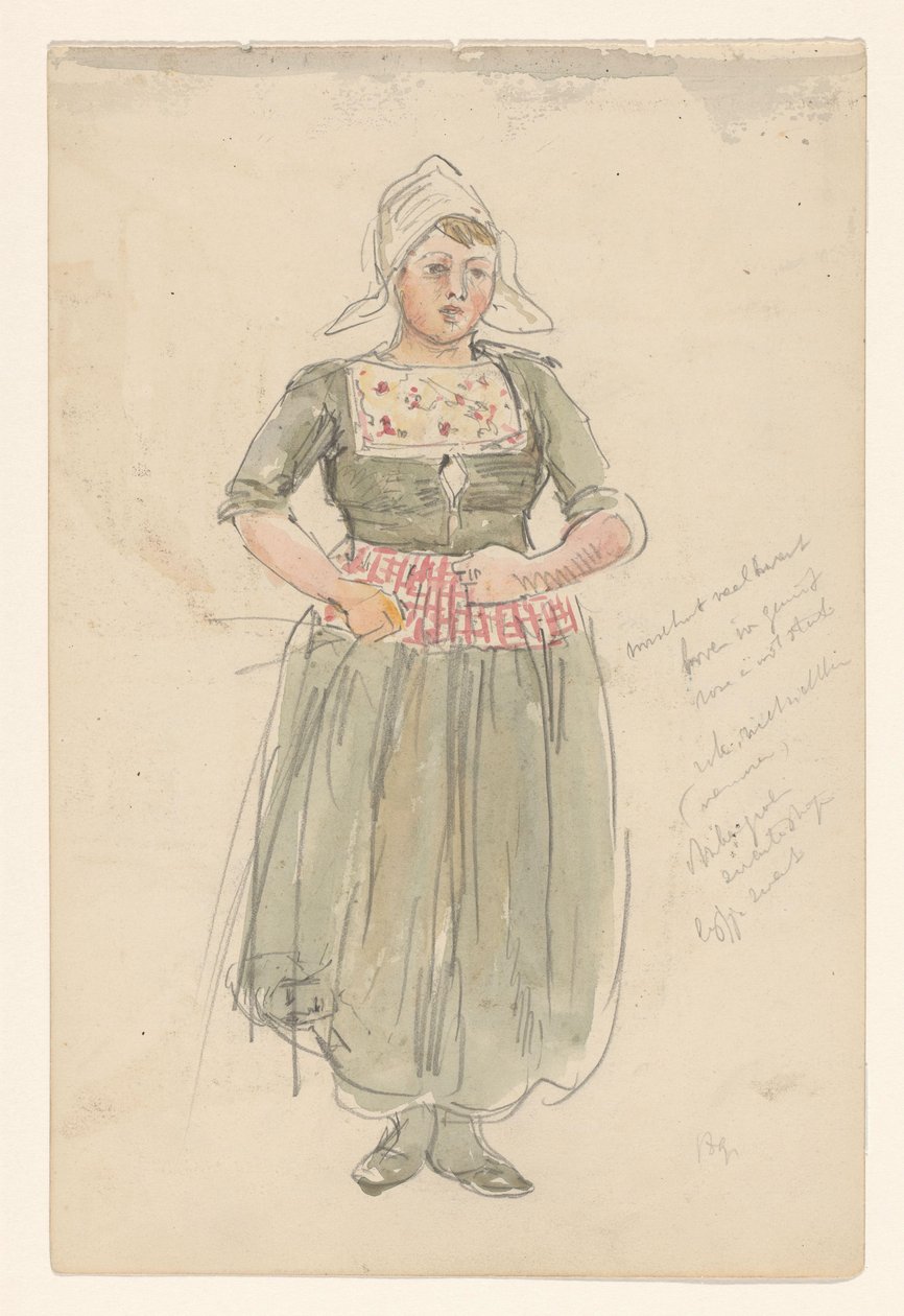 Chica de pie con disfraz de Jan Hoynck van Papendrecht