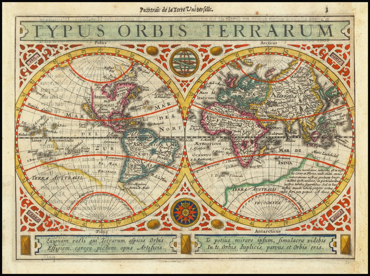 1628 Typus Orbis Terrarum de Jan Janssonius