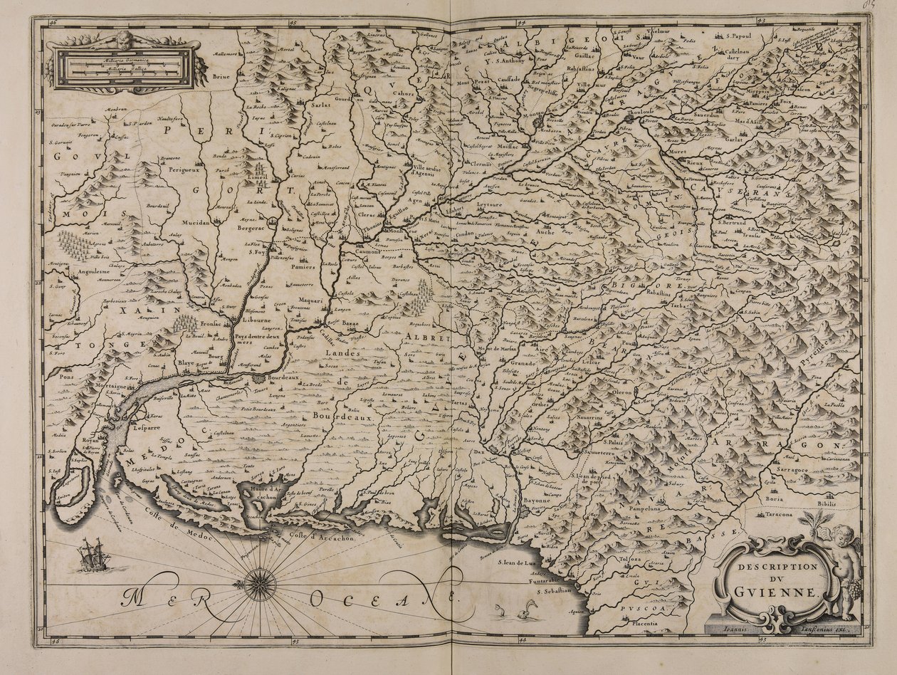 Descripción de Guienne de Jan Janssonius