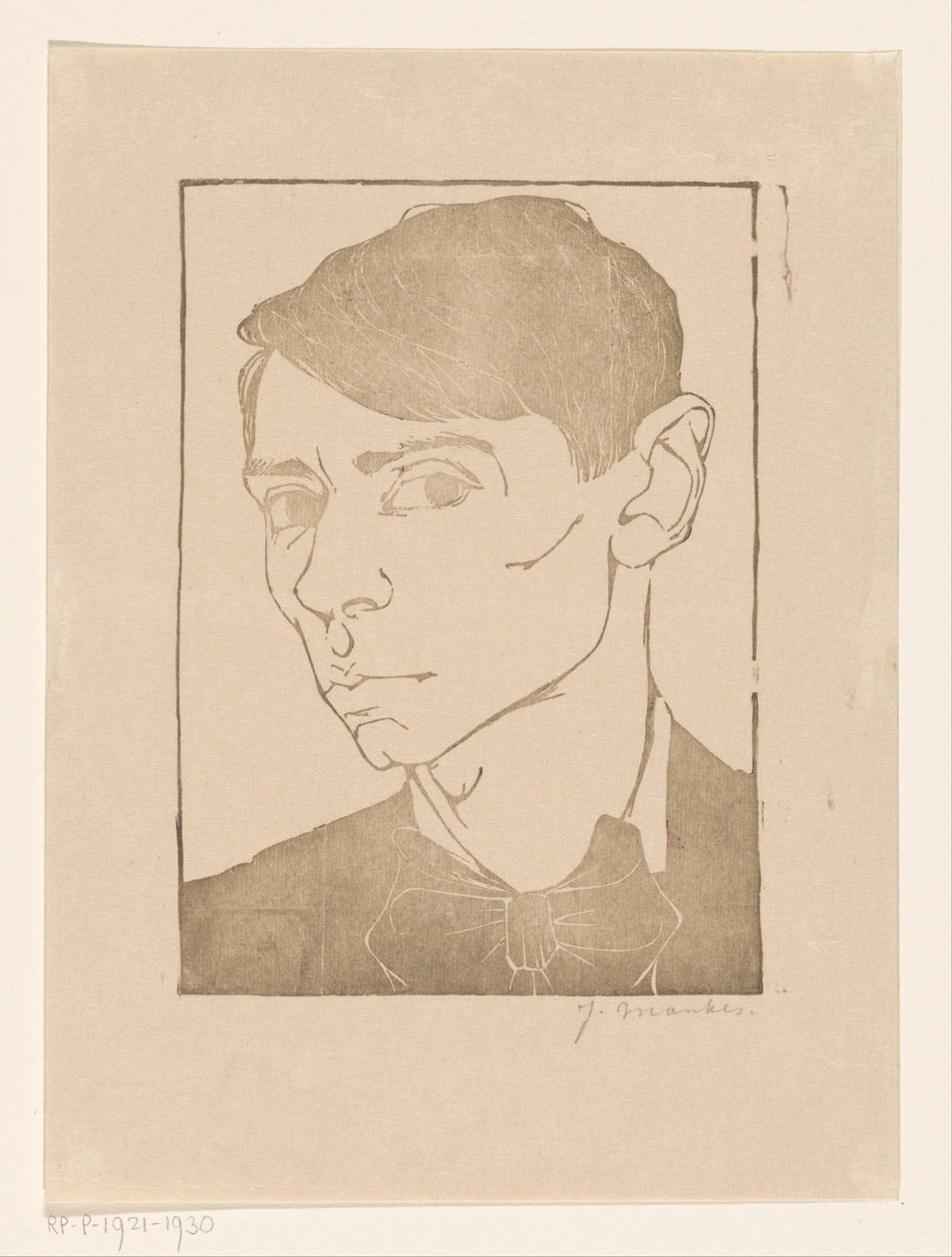 Autorretrato con pajarita de Jan Mankes