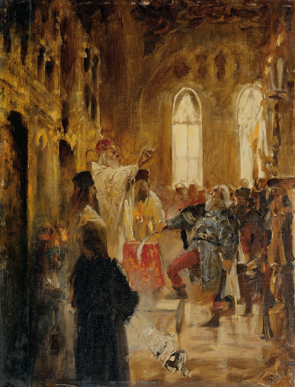 escena de la coronación de Jan Matejko