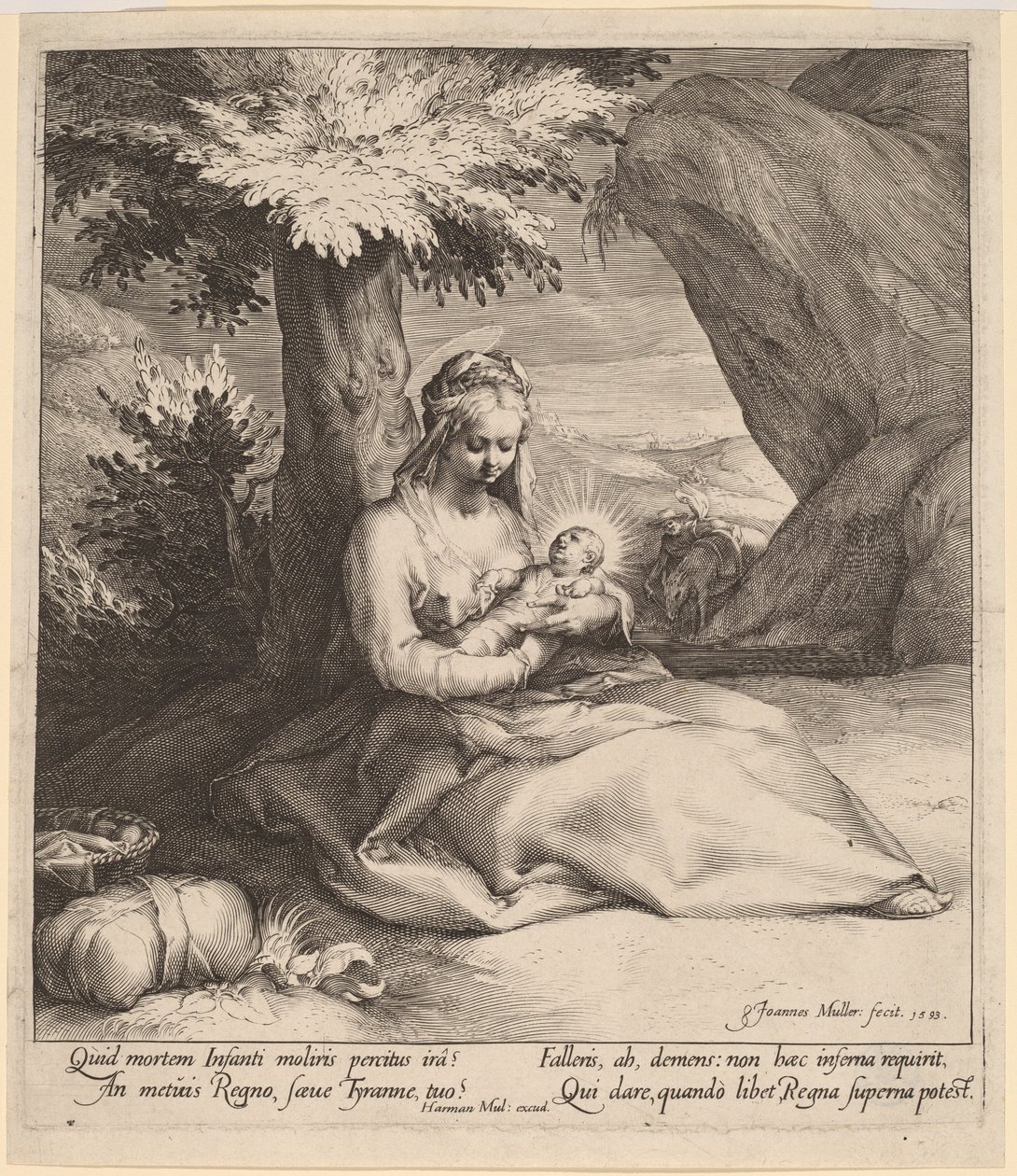 Descanso en la huida a Egipto de Jan Muller
