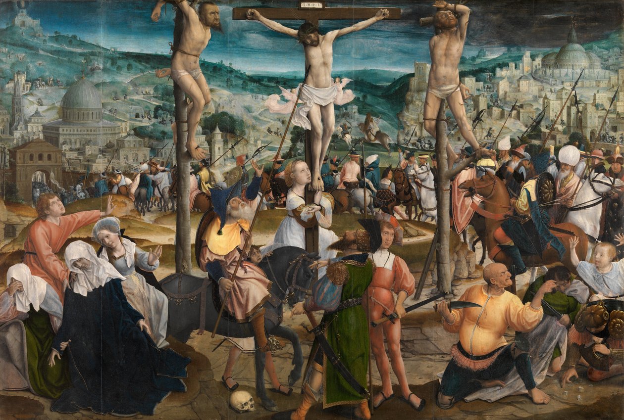 La Crucifixión (óleo sobre tabla) de Jan Provoost