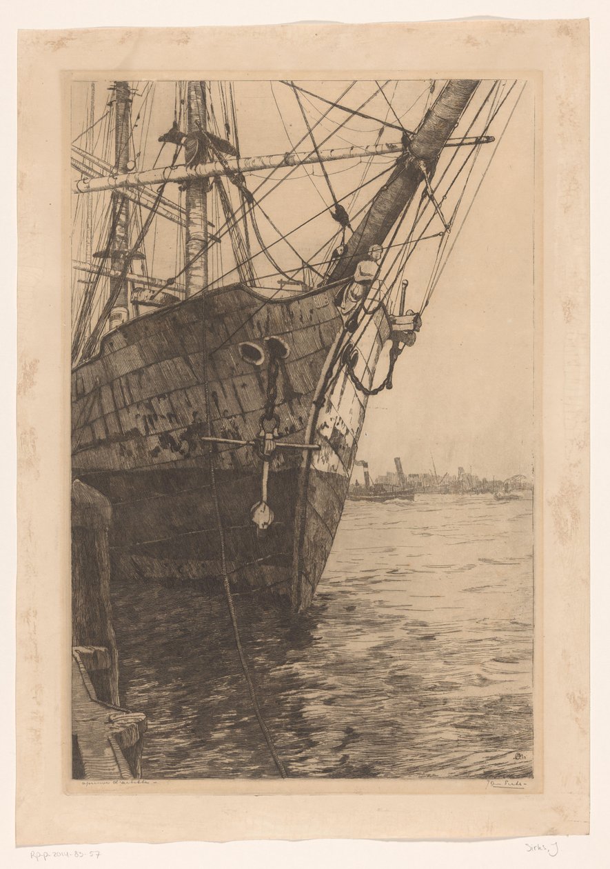 Proa de un barco de Jan Sirks (signed by artist)