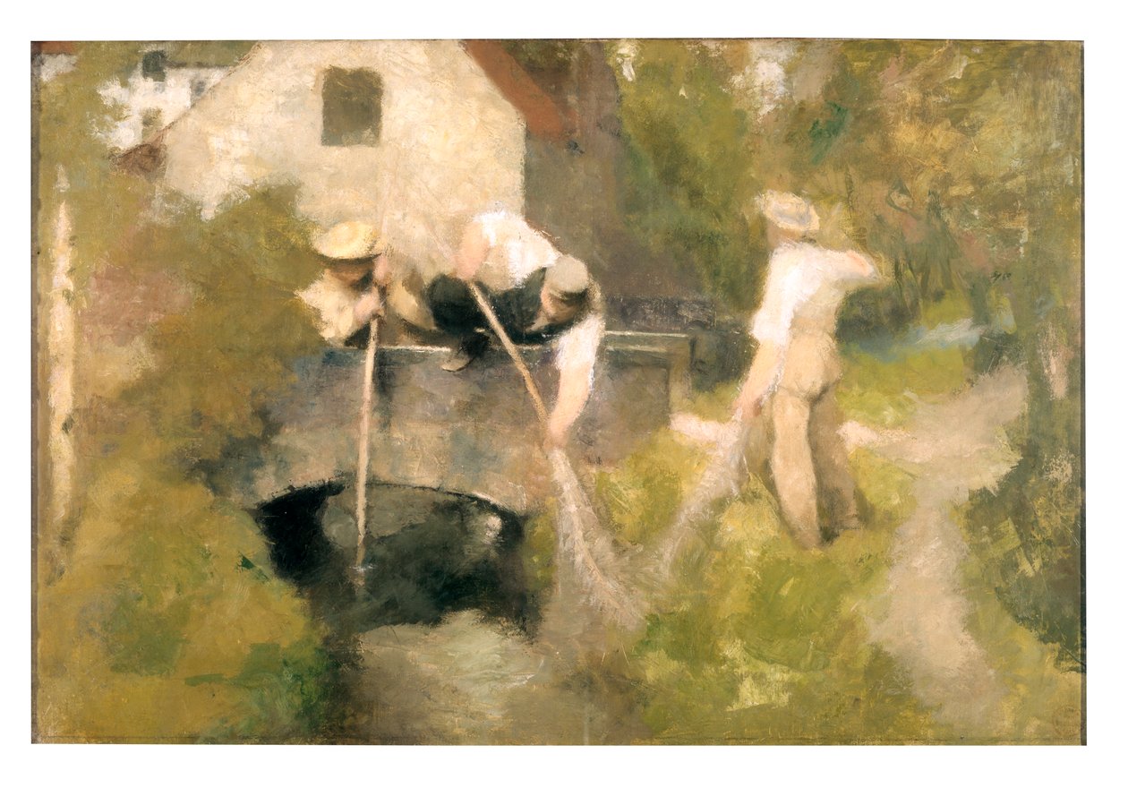 Dragado en el Woluwe (óleo sobre lienzo) de Jan Stobbaerts