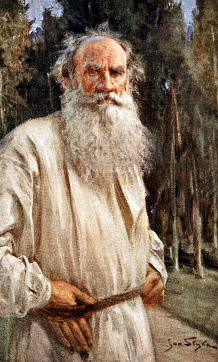León Tolstoi, c.1905 (impresión) de Jan Styka