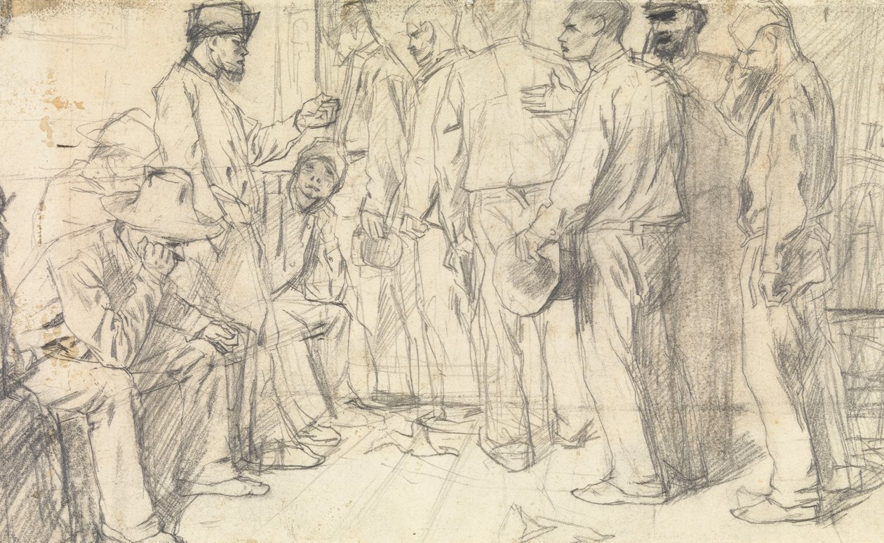 Strikers (lápiz sobre papel) de Jan Toorop