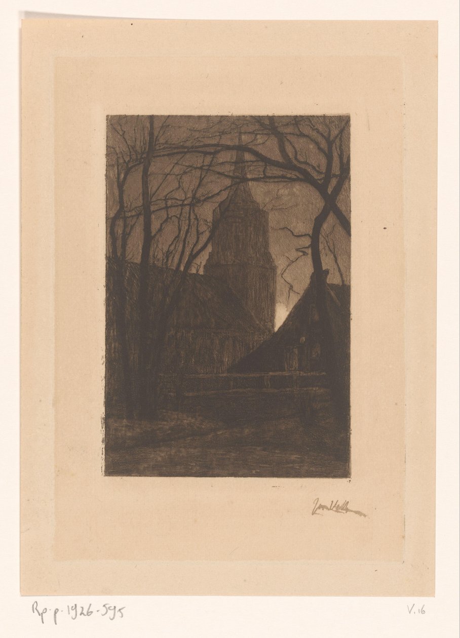 Iglesia en Laren de Jan Veth (signed by artist)