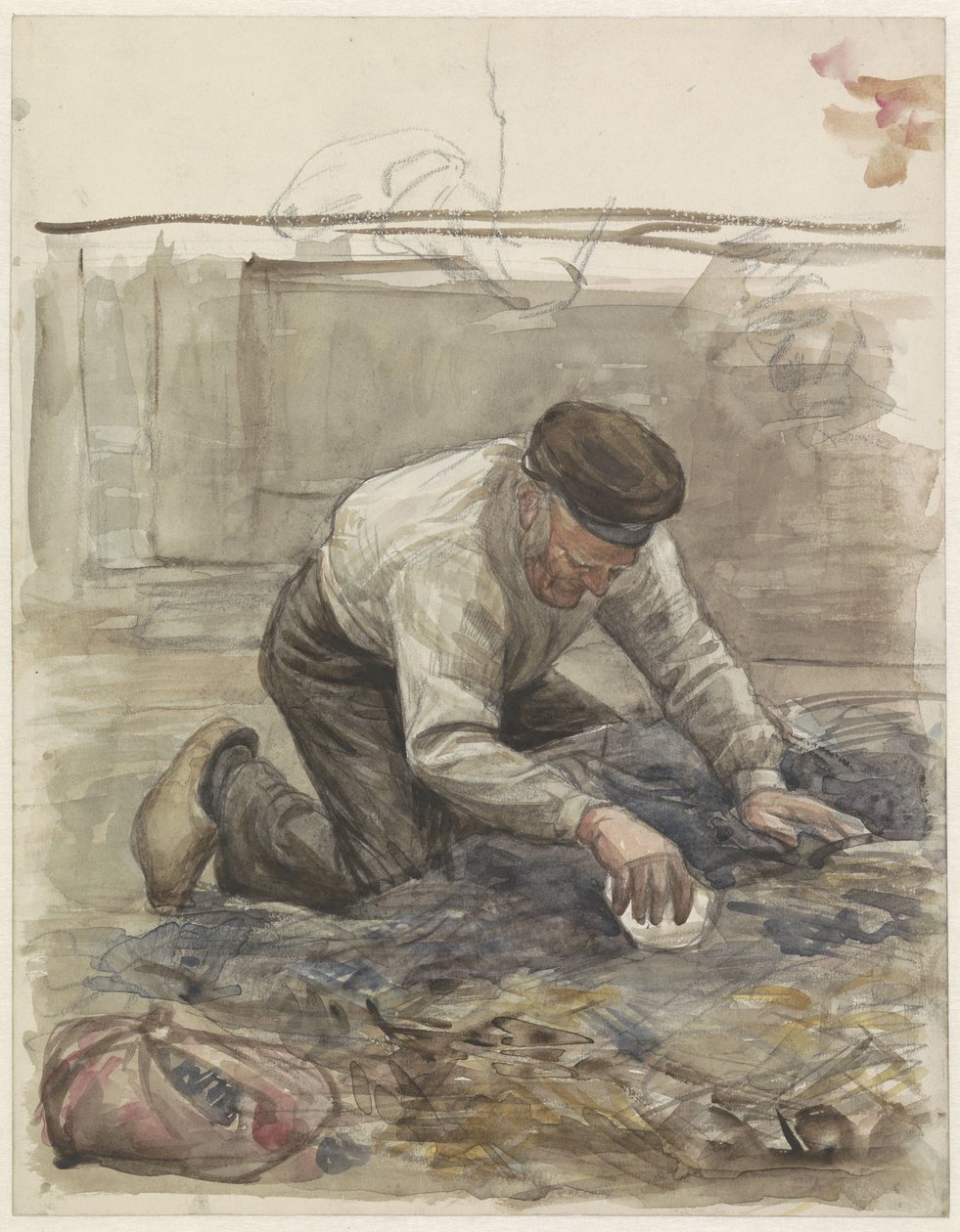 Granjero, de rodillas de Jan Veth