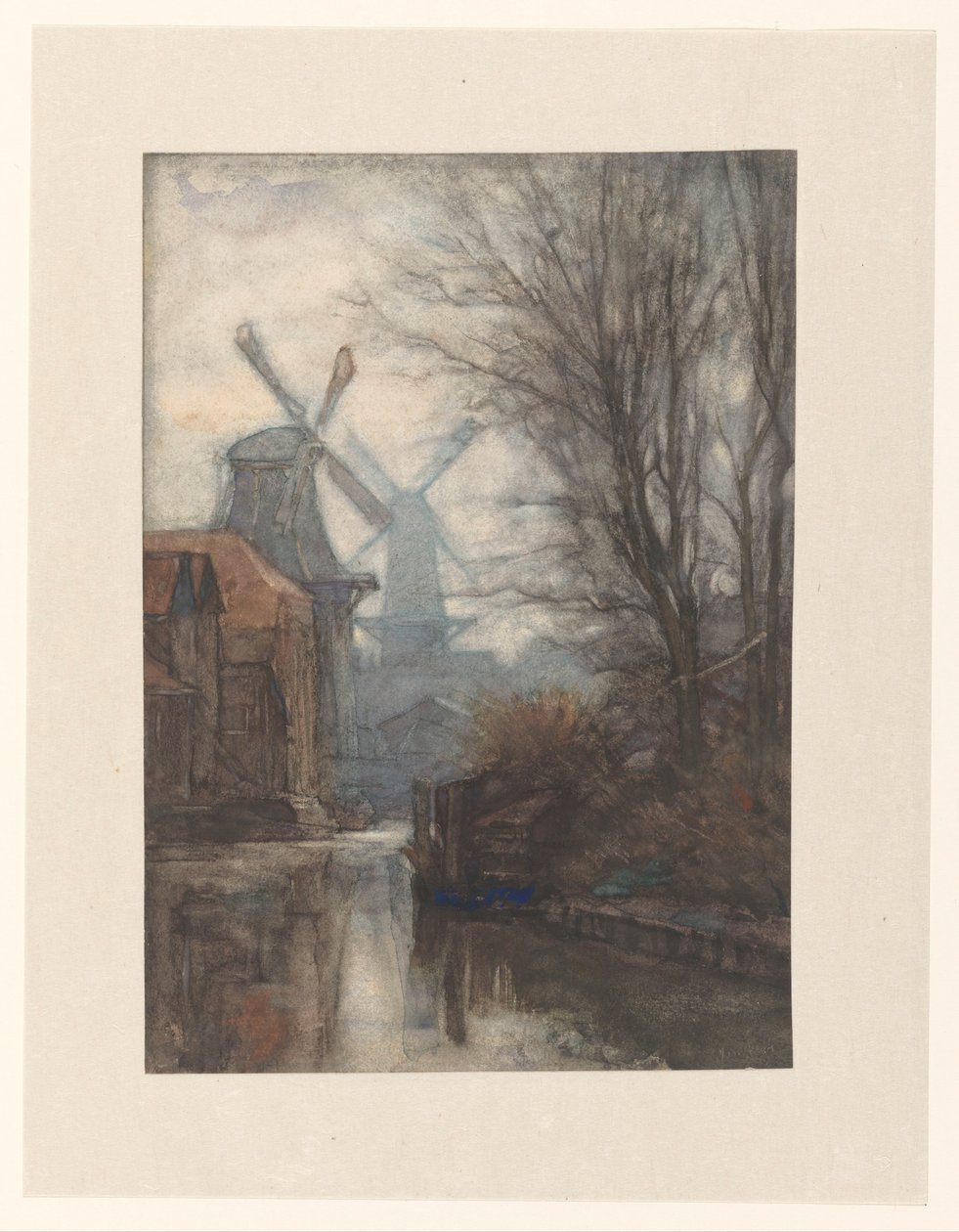 Molinos en un canal de Jan Veth