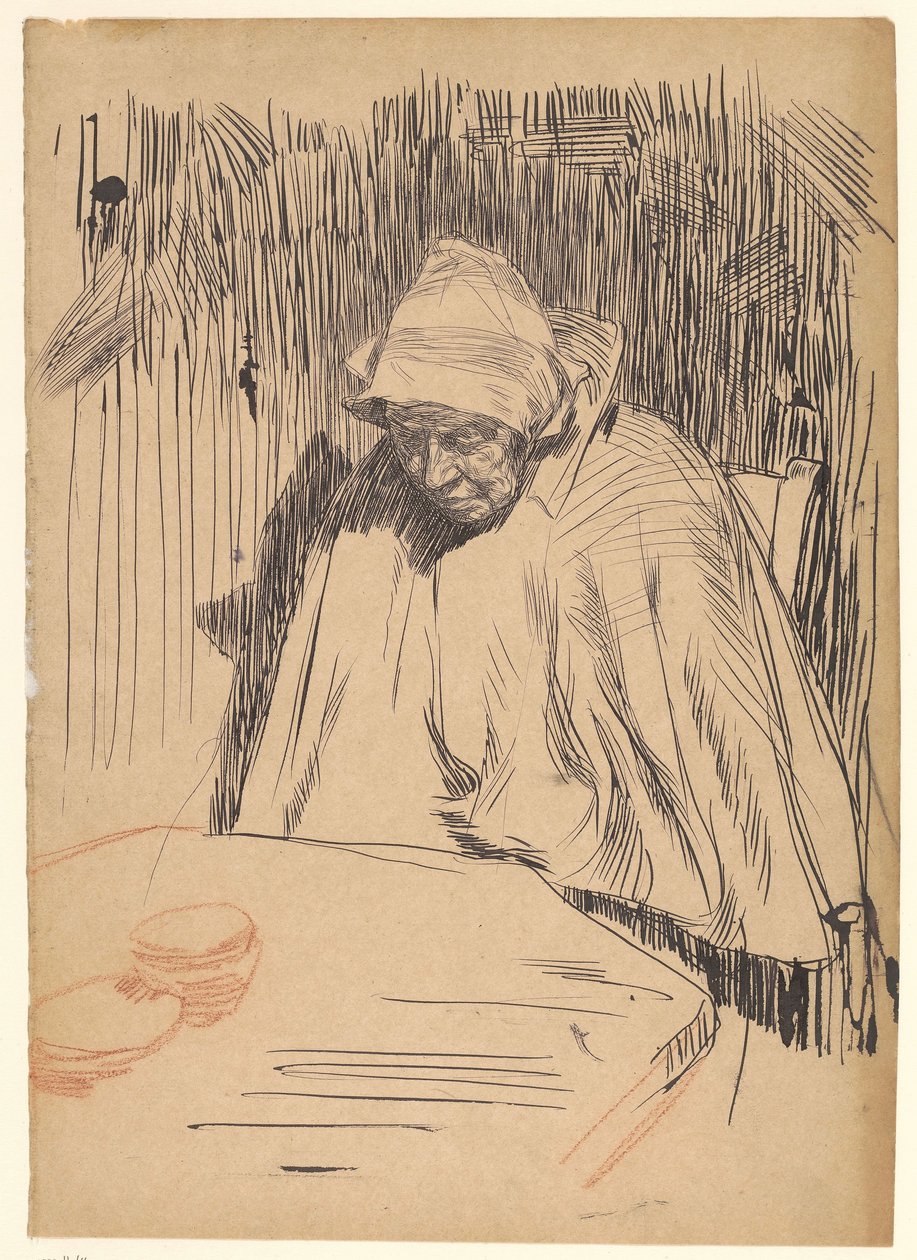 Anciana en la mesa (Malle Teun) de Jan Veth