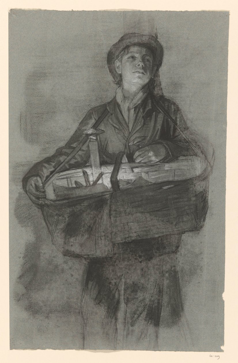 Niño de pie con cesta de Jan Veth