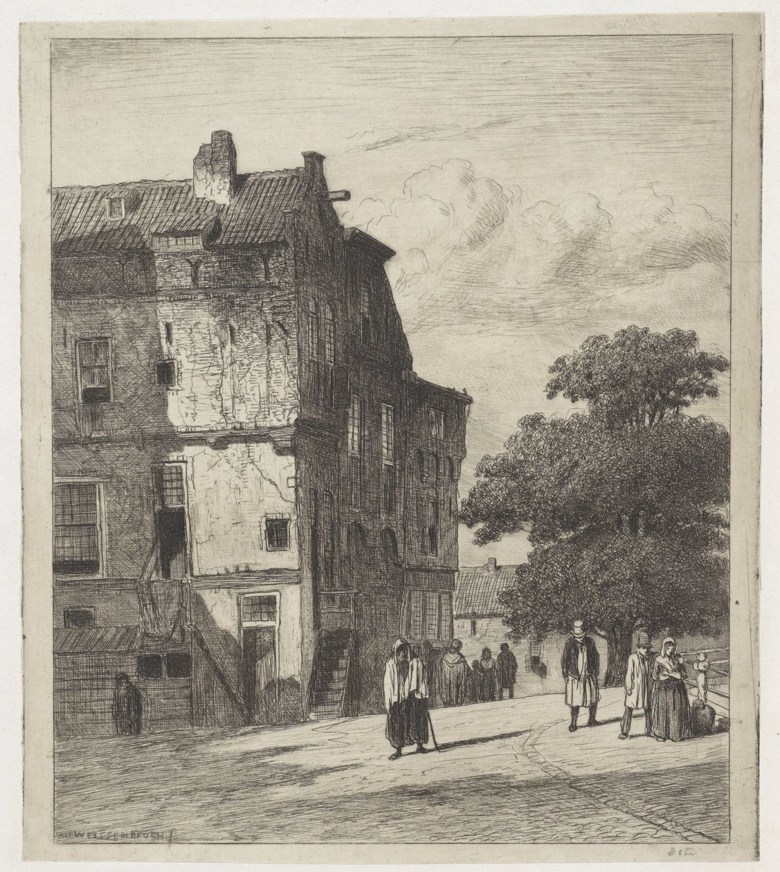 Vista de una calle en Amsterdam de Jan Weissenbruch
