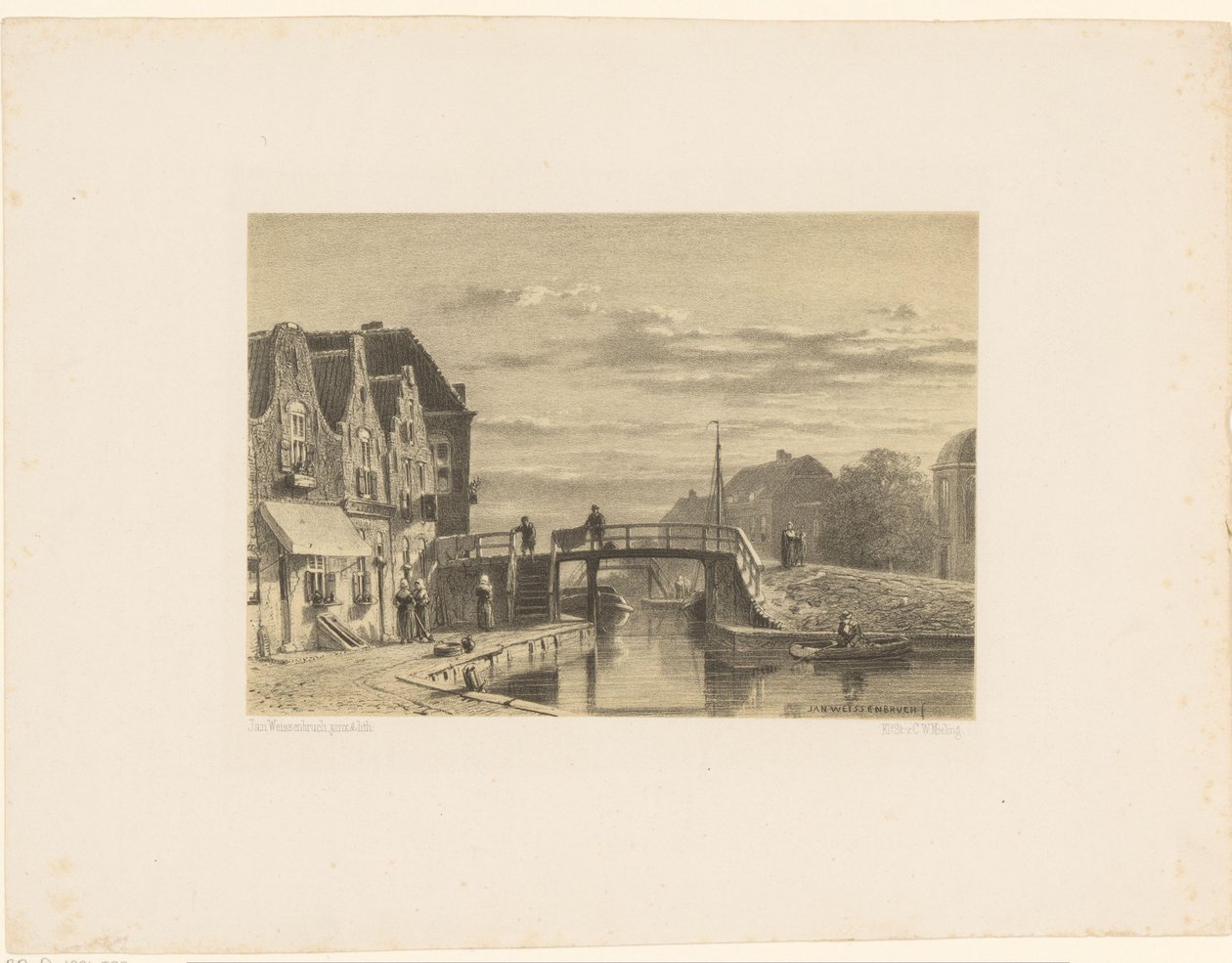 Paisaje urbano con canal de Jan Weissenbruch