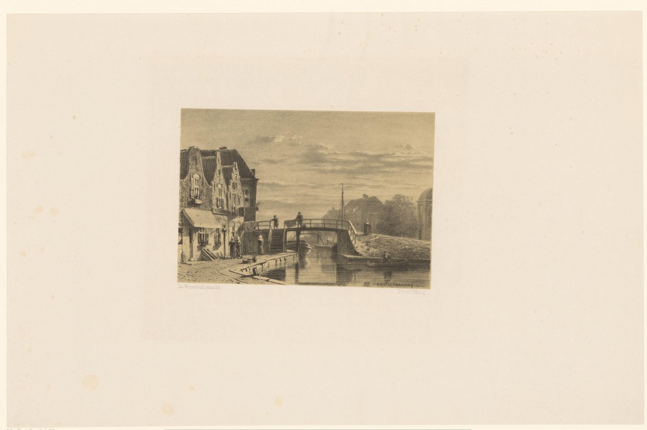 Paisaje urbano con canal de Jan Weissenbruch