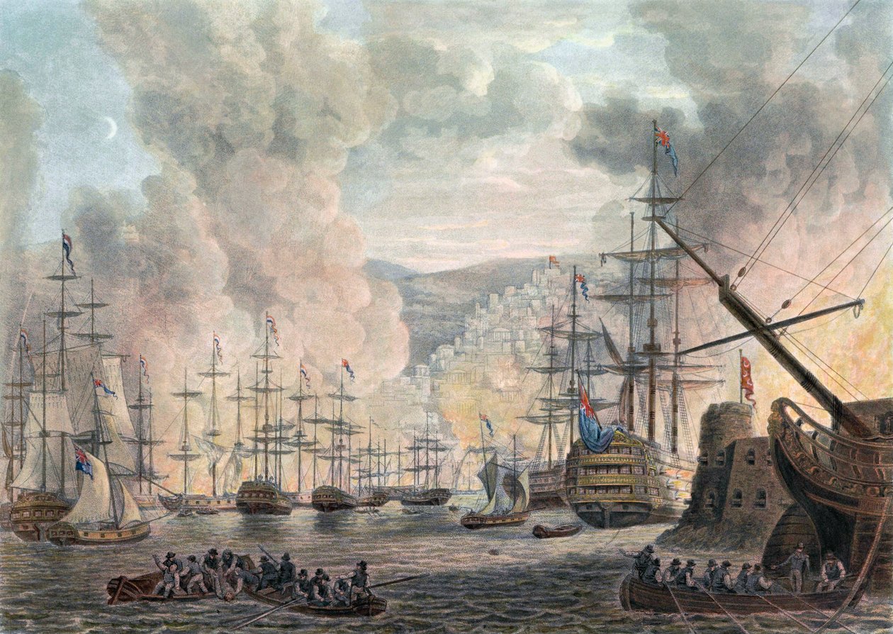 Bombardeo de Argel de Jan Willem (after) Pieneman