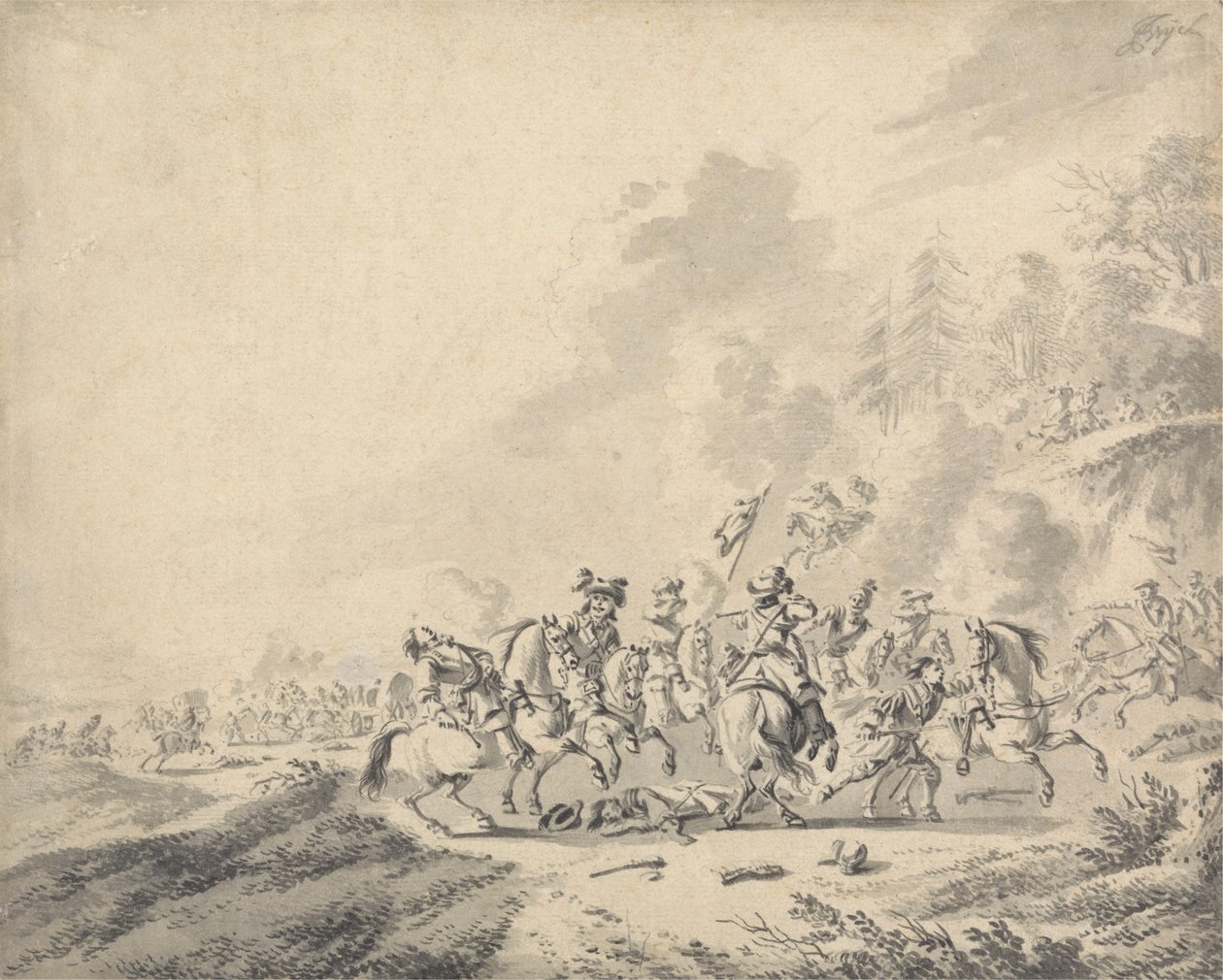 Una batalla de caballería de Jan Wyck