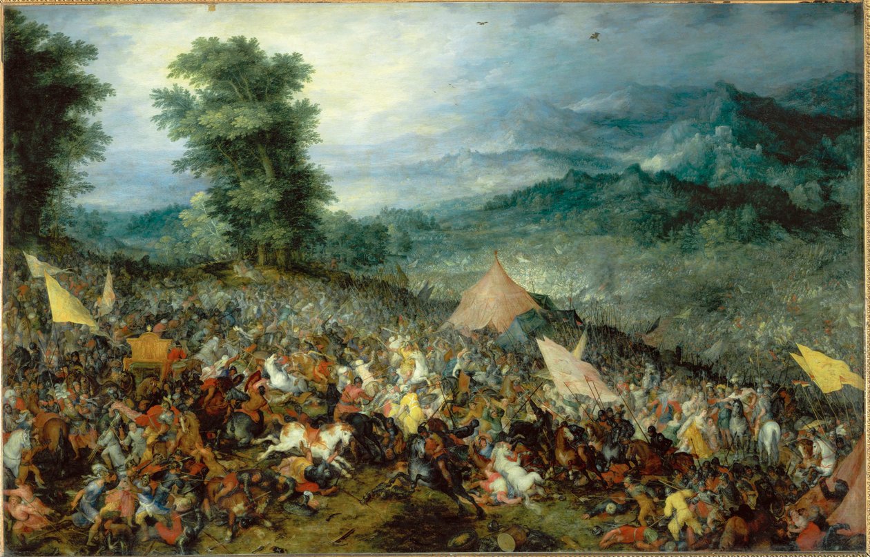 La batalla de Issos ... de Jan the Elder Brueghel