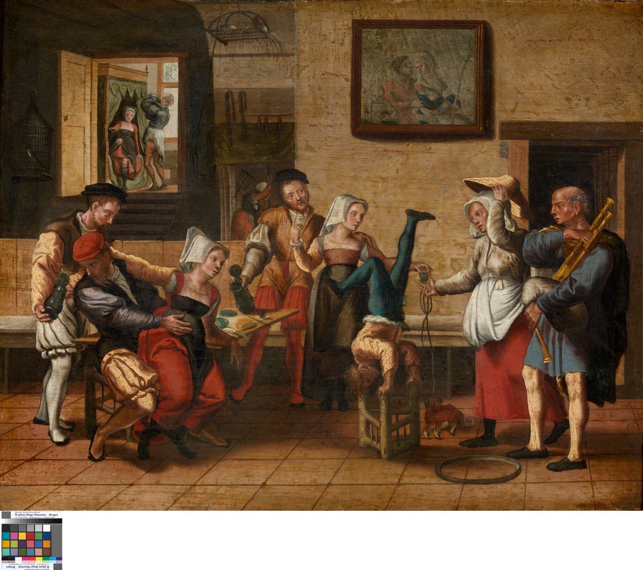 Escena de pub (óleo sobre madera) de Jan van Amstel