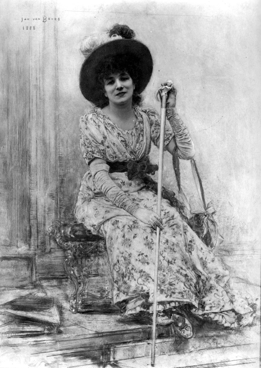 Retrato de Sarah Bernhardt (1844-1923) de Jan van Beers
