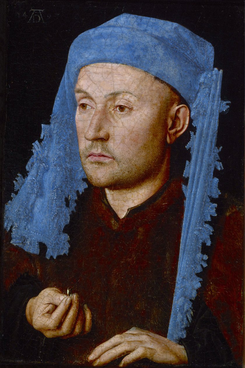 Hombre con gorra azul de Jan van Eyck