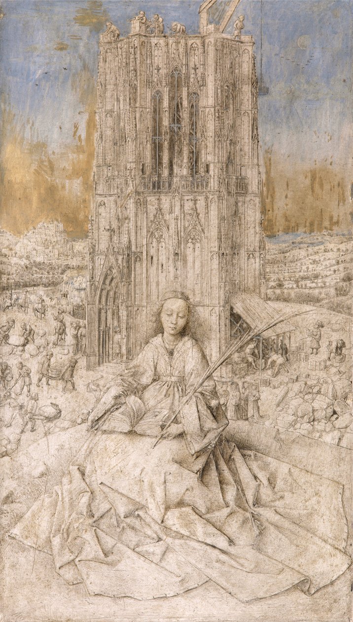 Santa Bárbara, c.1427 (óleo sobre tabla) de Jan van Eyck