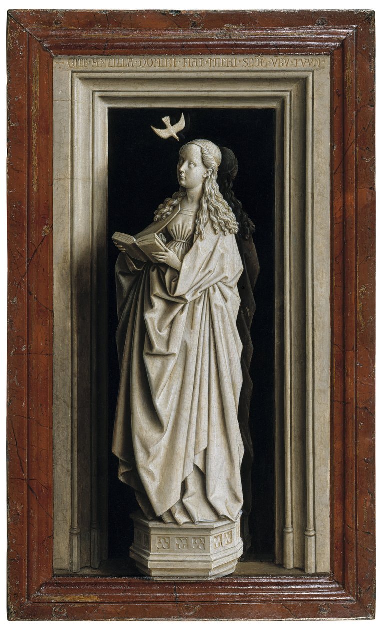 El Díptico de la Anunciación, panel derecho, 1434-1435 de Jan van Eyck