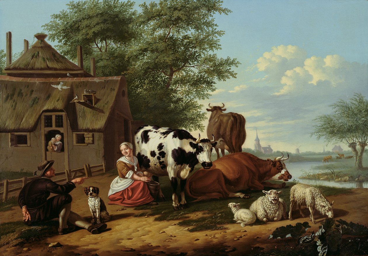 Ganado en un prado de Jan van Gool