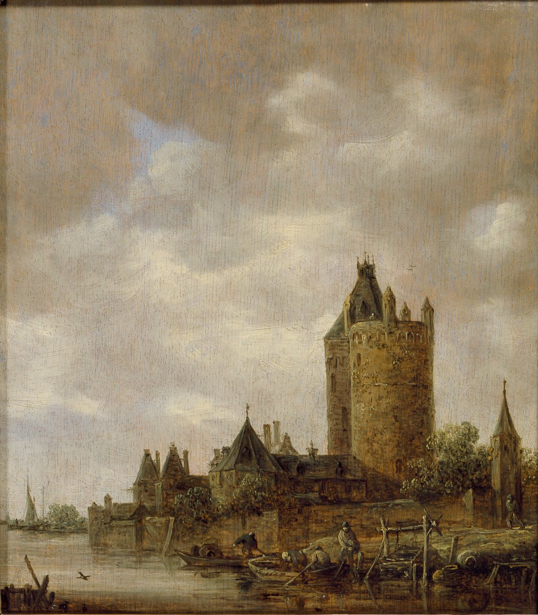 Un castillo junto a un río, 1647 de Jan van Goyen