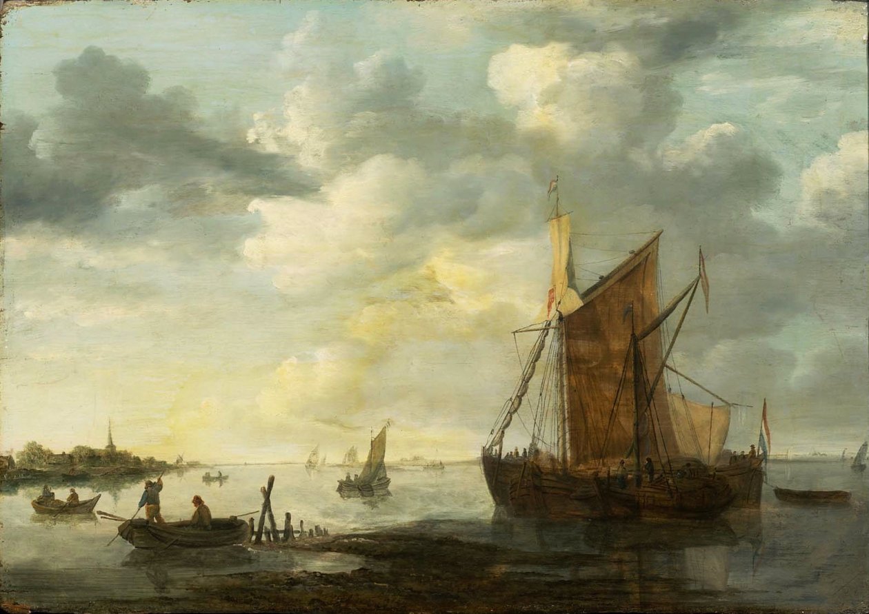 Atardecer en el Maas de Jan van Goyen