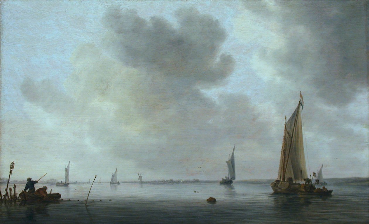 Barcos de pesca en un estuario de Jan van Goyen