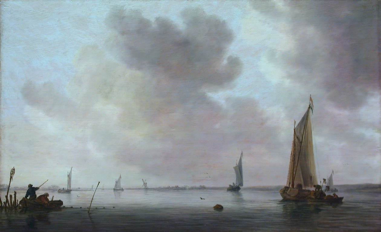 Barcos de pesca en un estuario, 1633 de Jan van Goyen