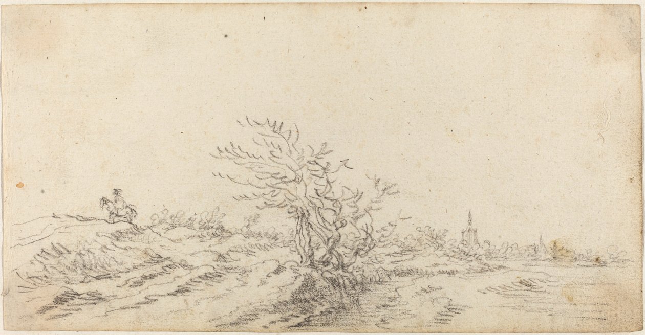 Jinete entre las dunas de Jan van Goyen