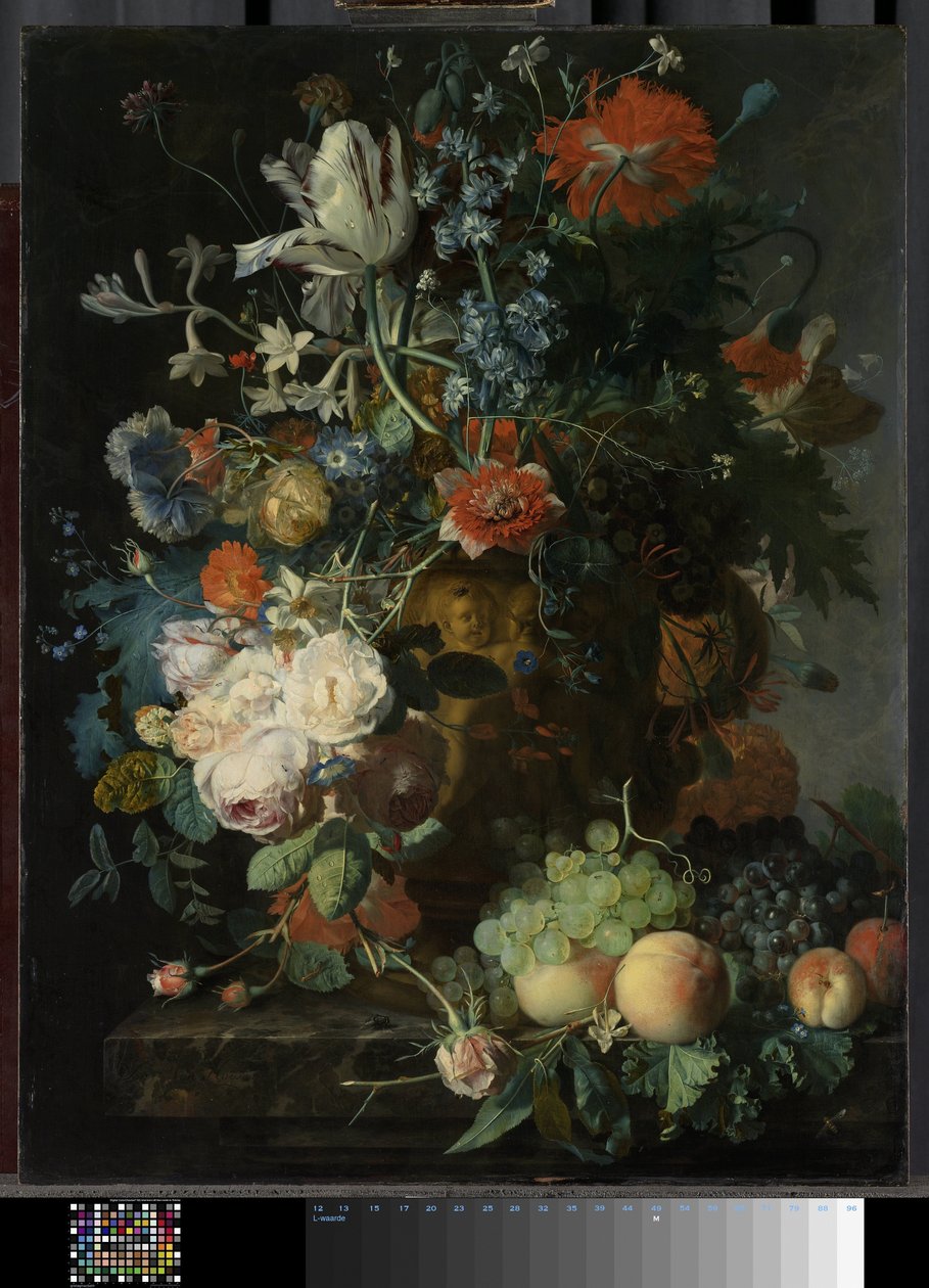 Bodegón con flores y frutas de Jan van Huysum